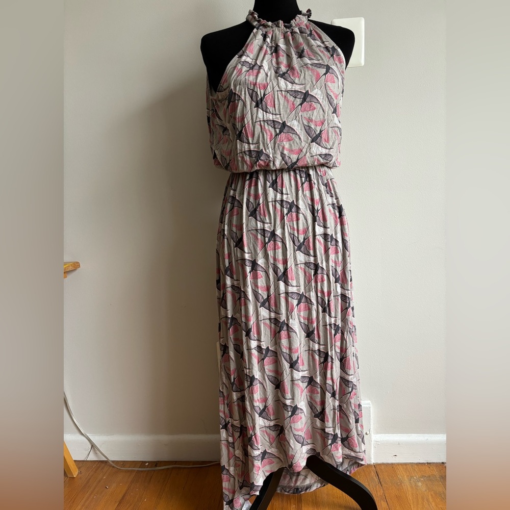 Apt. 9 Pink and Gray Halter Maxi Dress